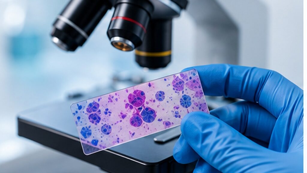 Tinción de Papanicolaou en laboratorio de citología